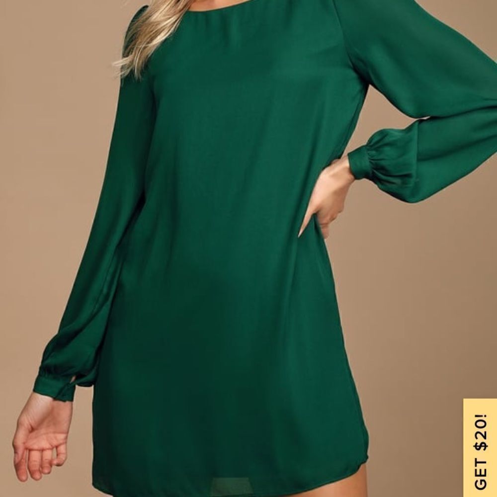 Lulus Forest Green Shift Dress - Picture 4 of 7